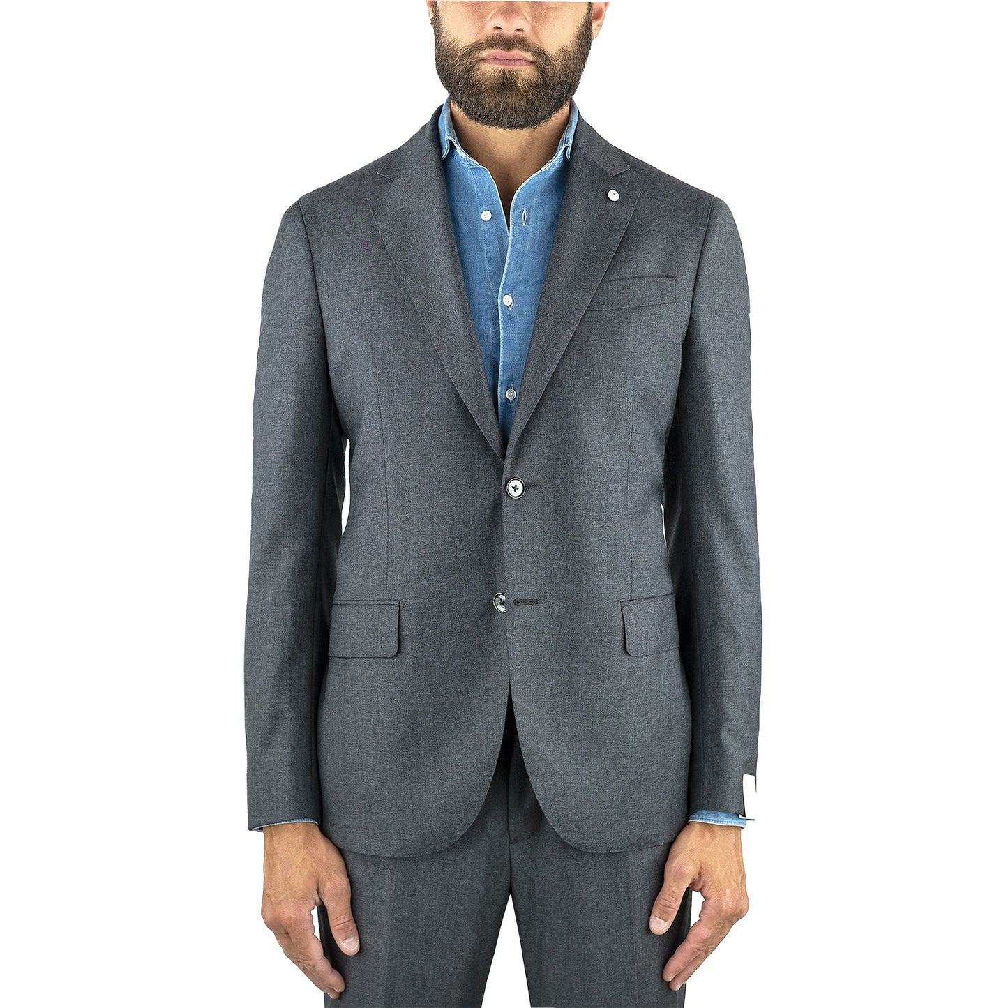 Abito LBM Jack in Lana Vergine Grigio Medio