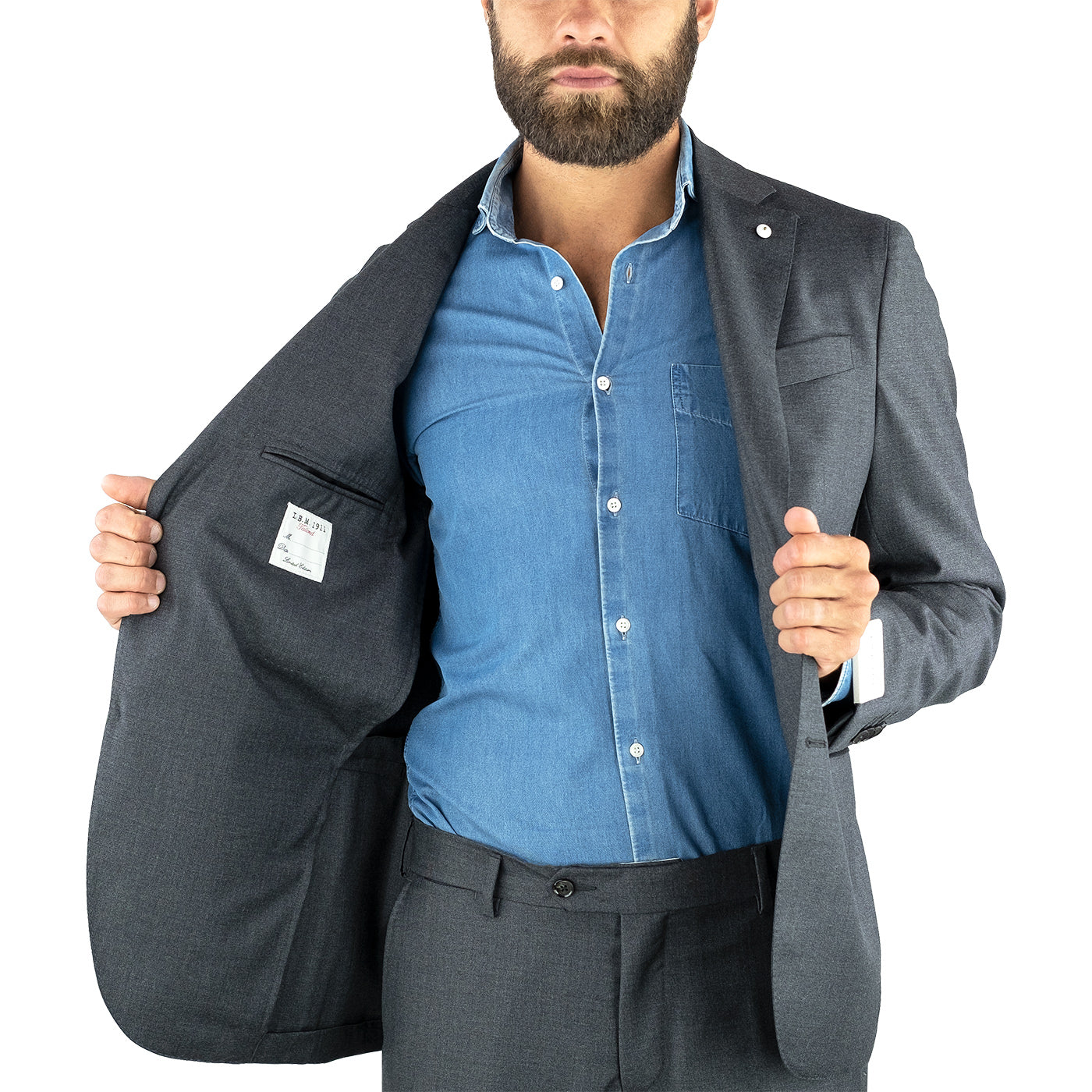 Abito LBM Jack in Lana Vergine Grigio Medio