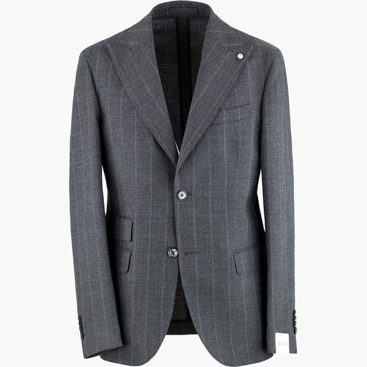 Abito LBM 1911 Paul Fly Art. 53561 Mod. 3687 Fly in Lana Vergine Gessato Grigio Medio.