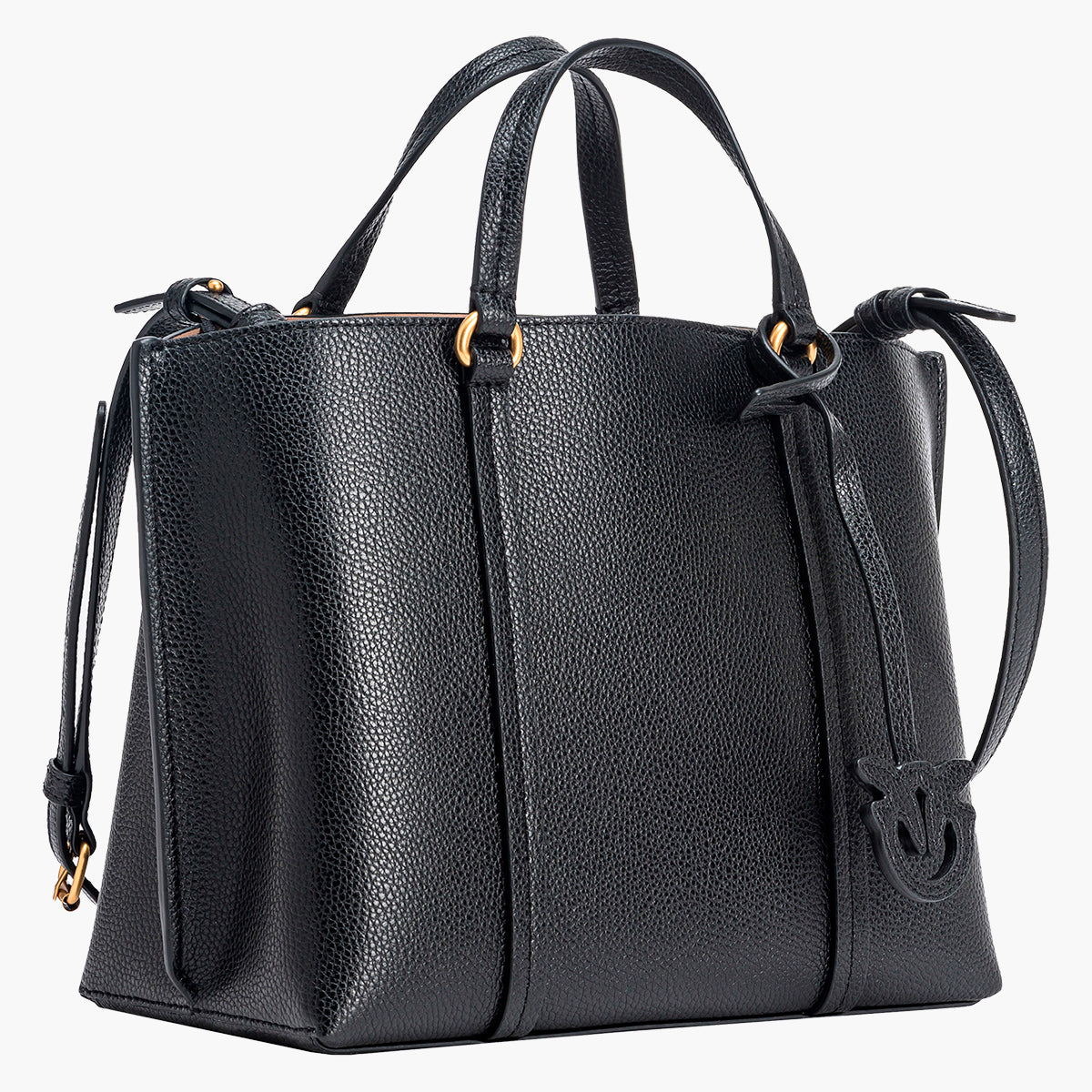 Borsa PINKO Carrie Shopper Classic in Pelle Bottolata Nera