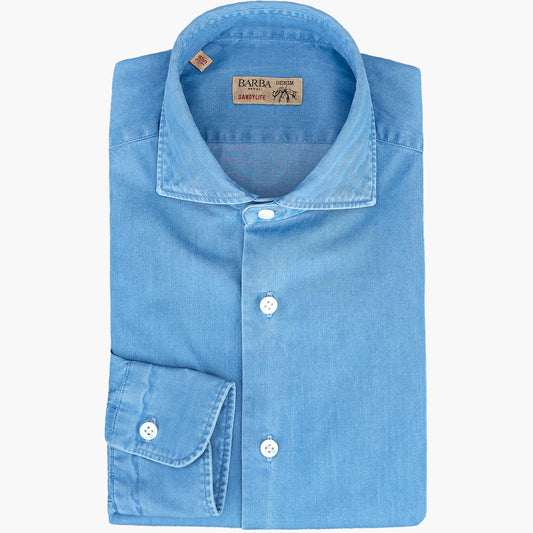 Camicia BARBA Napoli Dandylife in Cotone Denim