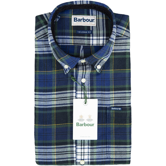 Camicia BARBOUR Crossfell Check Highland su Fondo Blu