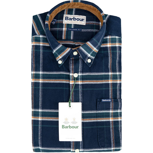 Camicia BARBOUR Ronan Check Shirt su Fondo Blu