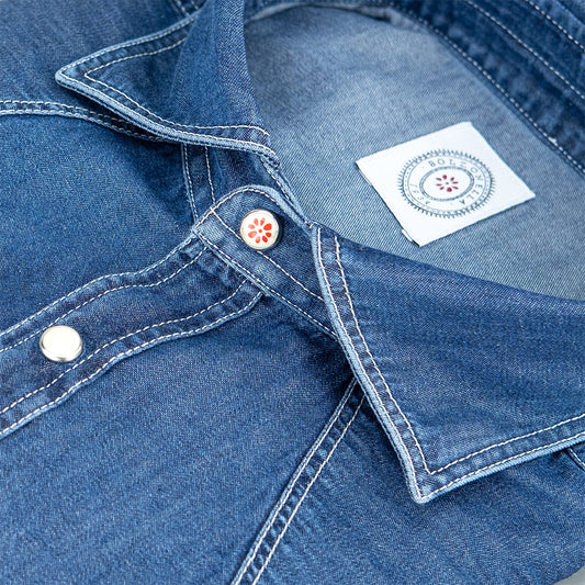 Camicia BOLZONELLA Baddy Texana in Cotone Denim
