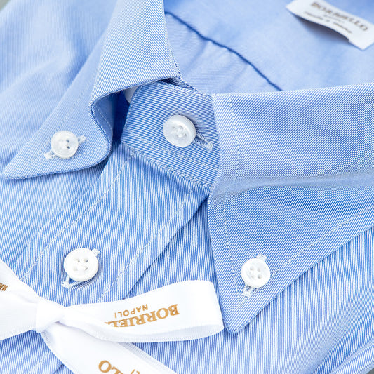 Camicia BORRIELLO Button Down in Oxford Celeste