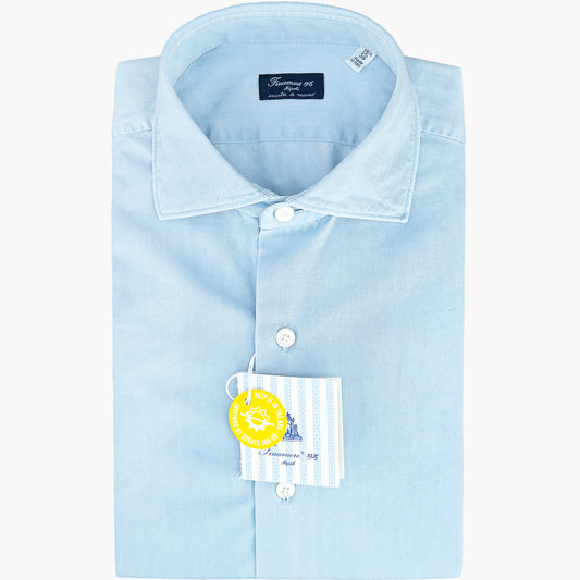 Camicia FINAMORE Milano in Cotone Denim Chiaro