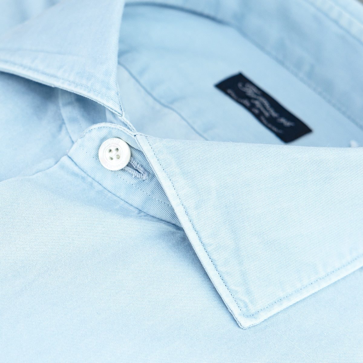 Camicia FINAMORE Milano in Cotone Denim Chiaro