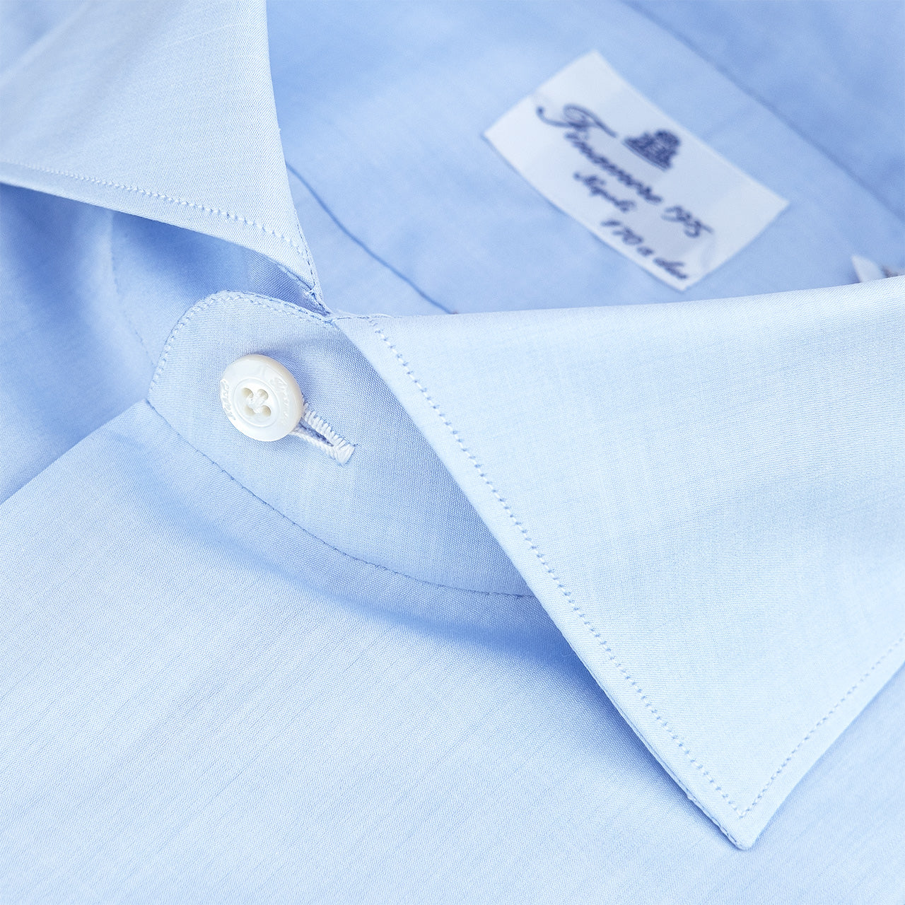 Camicia FINAMORE Milano in Esclusivo Cotone Giza 45 170 a Due Celeste