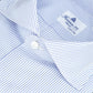 Camicia FINAMORE Milano in Esclusivo Cotone Giza 45 170 a Due Micro Riga Fondo Bianco