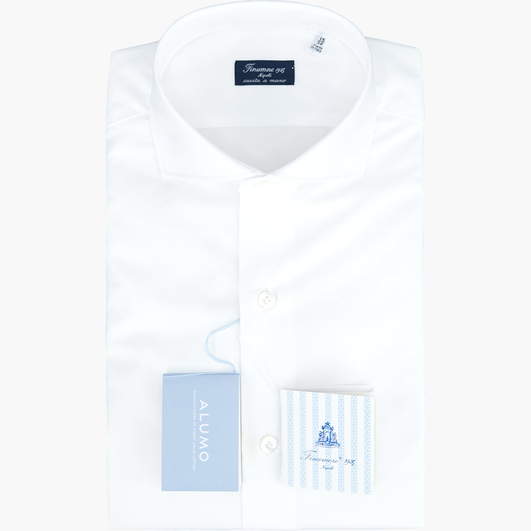 Camicia FINAMORE Milano in Cotone Alumo Bianca