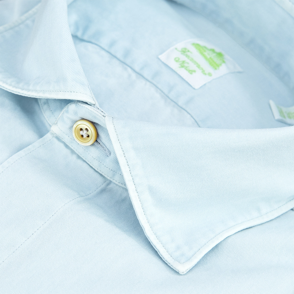 Camicia FINAMORE Tokyo in Cotone Denim Chiaro