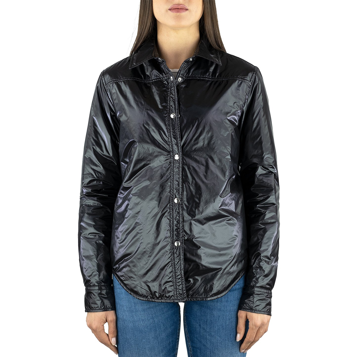 Camicia Imbottita ASPESI Jennie in Nylon Micro Ripstop Nera