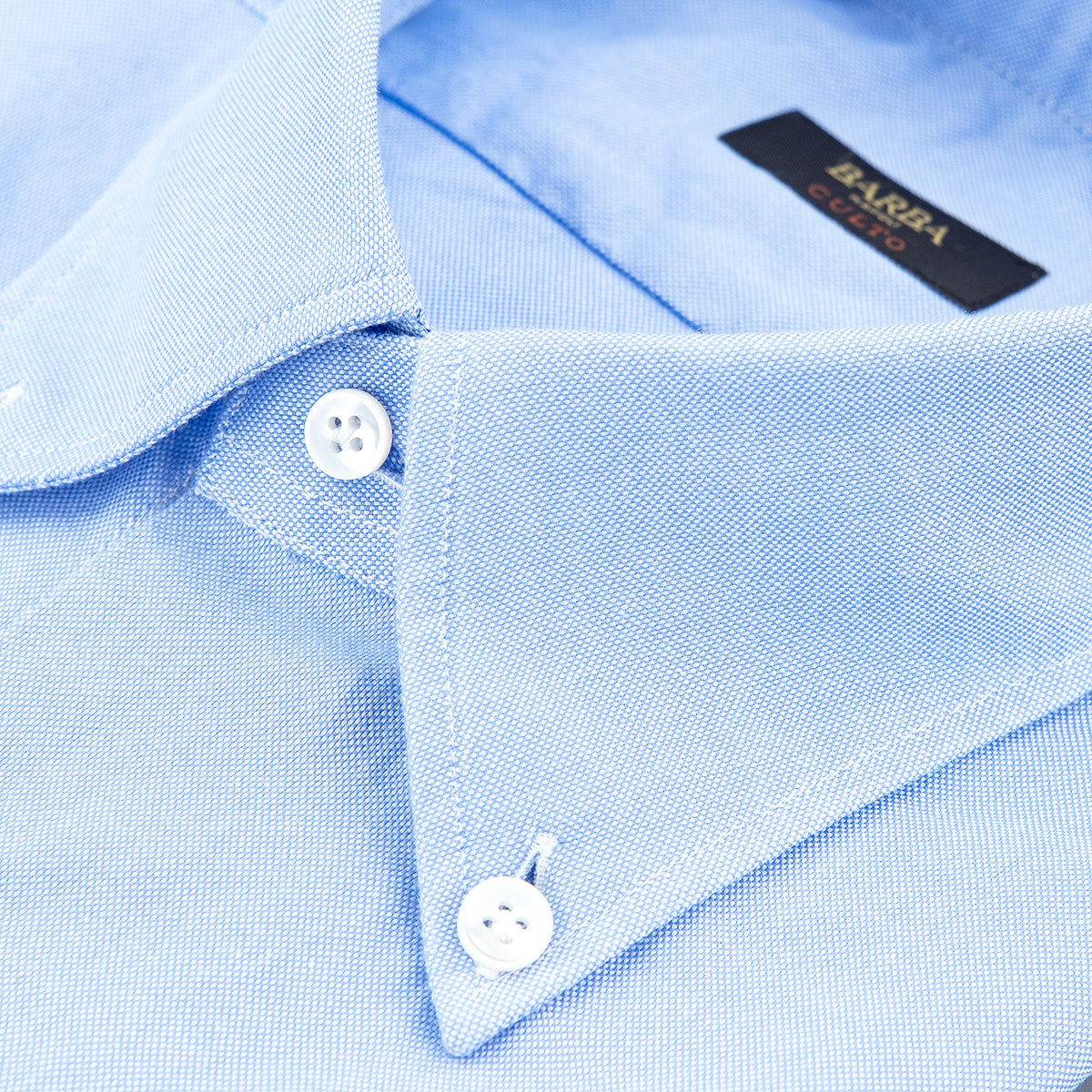 Camicia BARBA Napoli Culto in Cotone Oxford Button Down Celeste k26