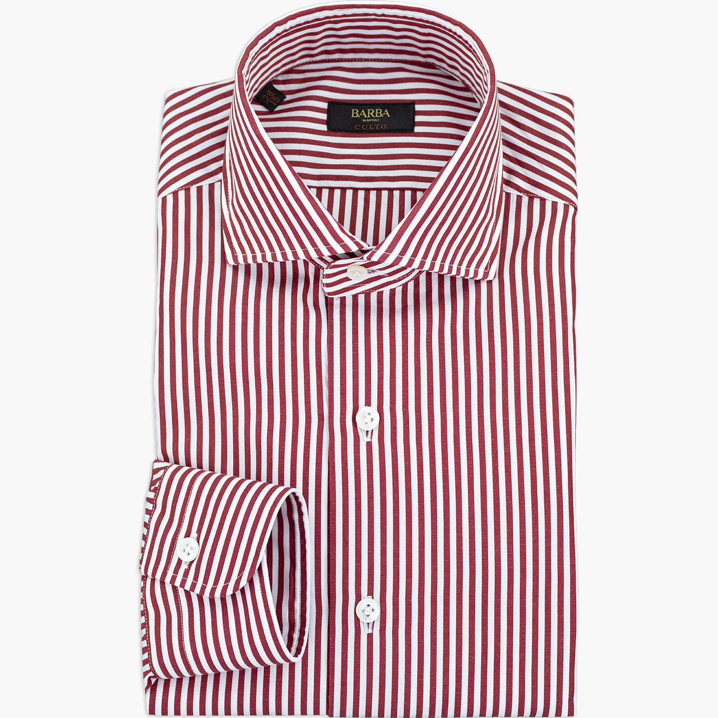 BARBA NAPOLI CULTO ストライプシャツ 42/16½ Camicia BARBA Napoli Culto Righe Bianco Rosso Borgogna – LATTANZI