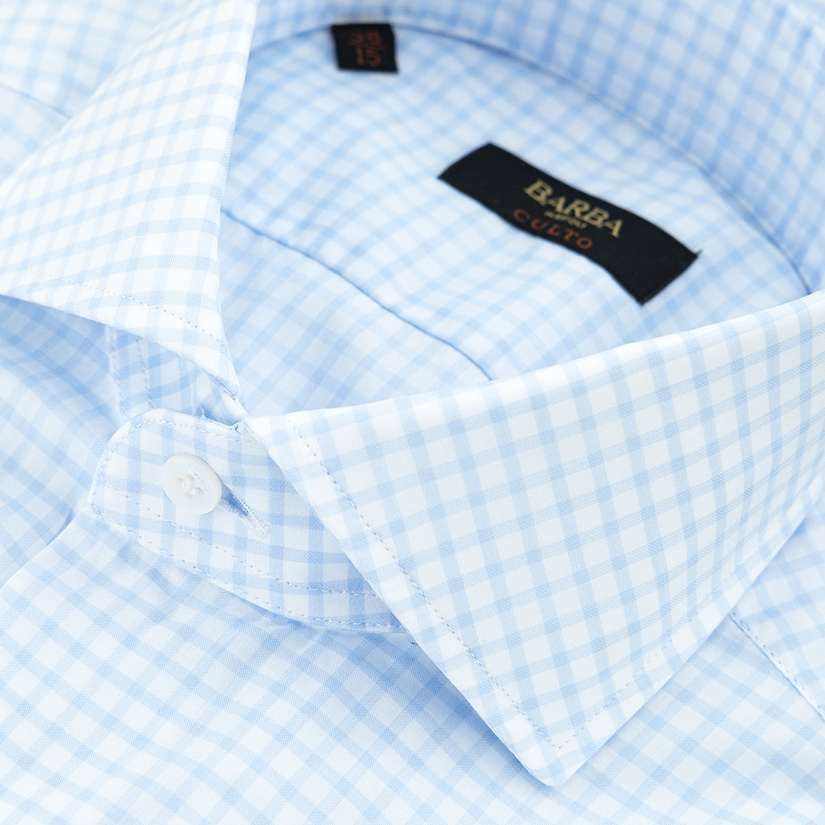 Camicia BARBA Napoli Culto Quadretto Bianco Celeste