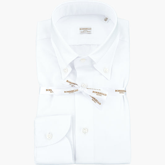 Camicia BORRIELLO Art. 19003/1 Collo Vomero Button Down in Oxford Bianca 25