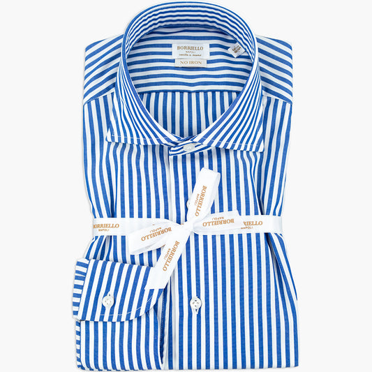 Camicia BORRIELLO Napoli Art. 21008/8 Collo Marechiaro in Cotone Righe Bianco Blu