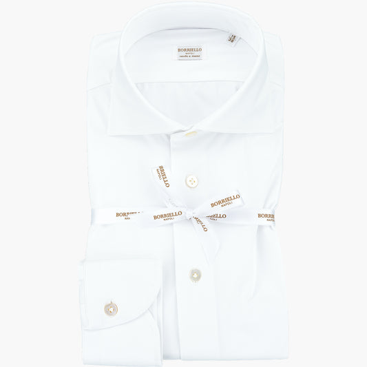 Camicia BORRIELLO in Cotone Stretch Bianca 25