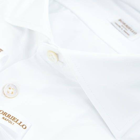 Camicia BORRIELLO in Cotone Stretch Bianca 2