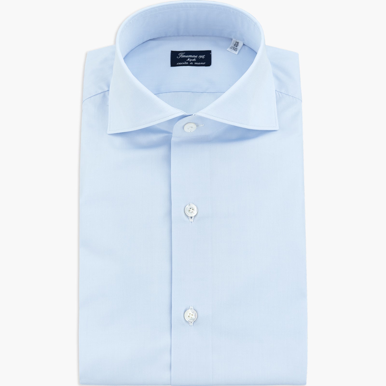 Camicia FINAMORE Milano in Cotone Svizzero Alumo Celeste