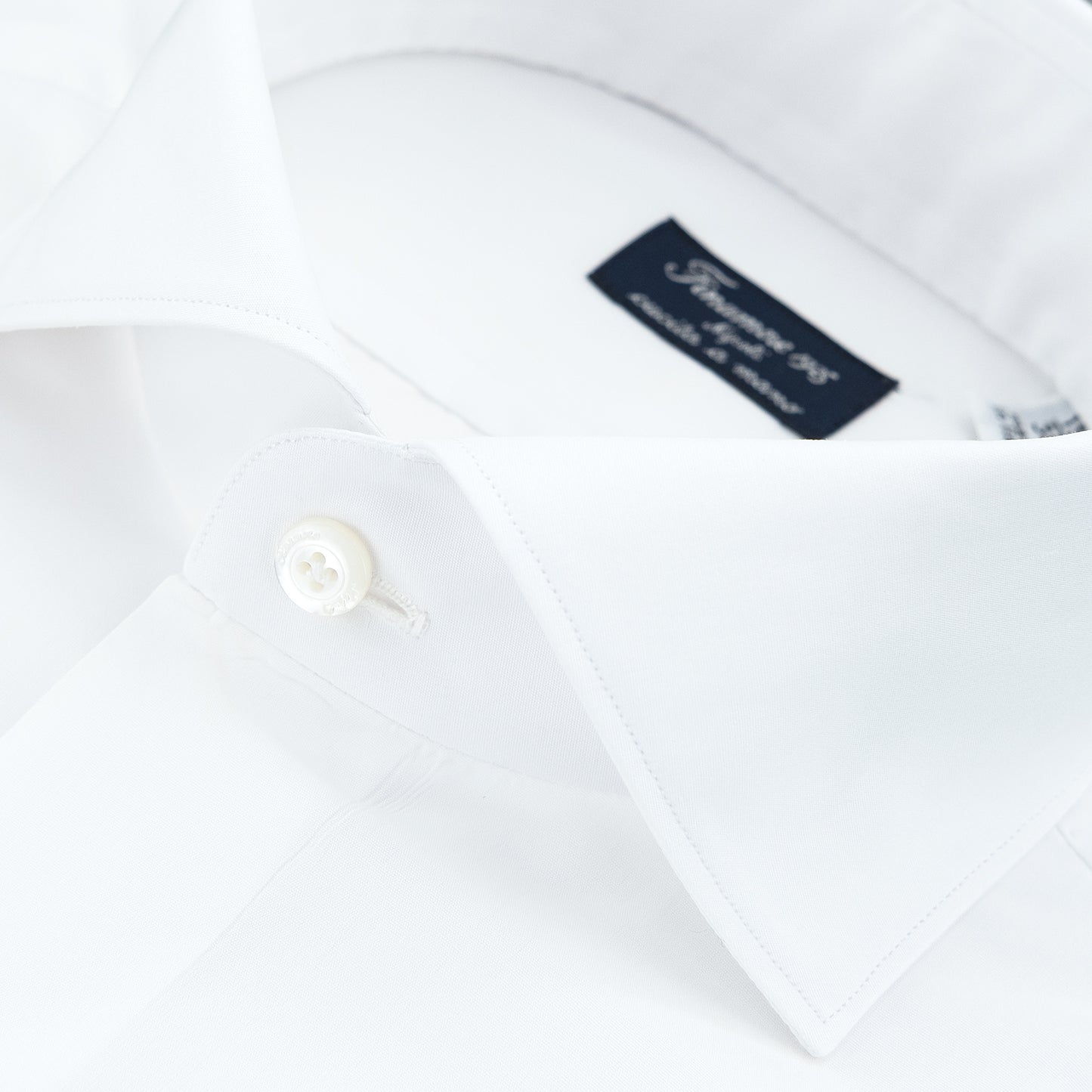 Camicia FINAMORE Napoli 1925 Modello Milano Collo Eduardo Art. 140001 C0147 in Cotone Alumo Bianca
