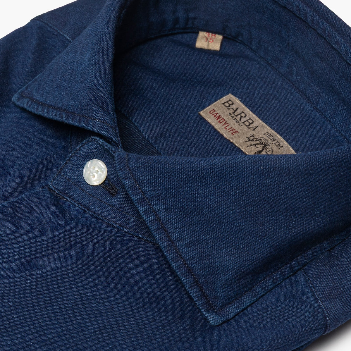 Camicia Uomo BARBA Napoli Dandy Life Art. P0157252U in Cotone Denim Scuro