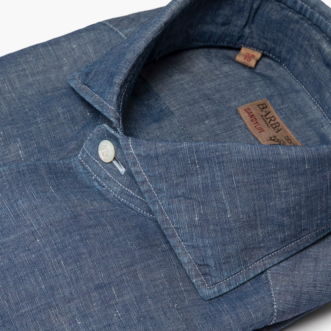 Camicia Uomo BARBA Napoli Dandylife Art. P0154253U in Cotone Denim Chambray