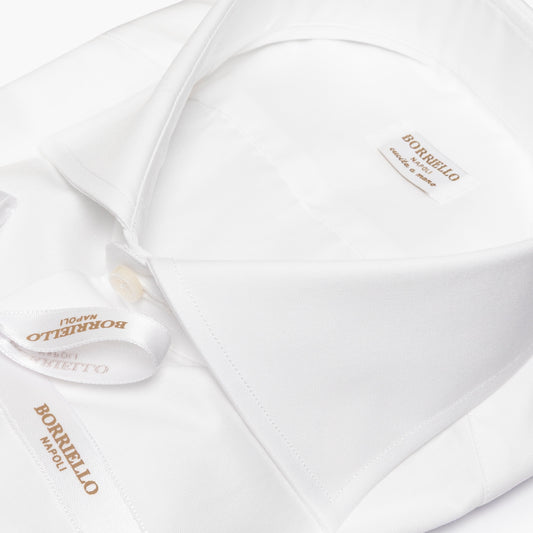 Camicia Uomo BORRIELLO Art. 1401/2 Collo Marechiaro in Cotone Twill Bianca