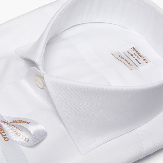 Camicia Uomo BORRIELLO in Cotone No Iron Light Oxford Bianca Art. 22000/1 Collo Borriello