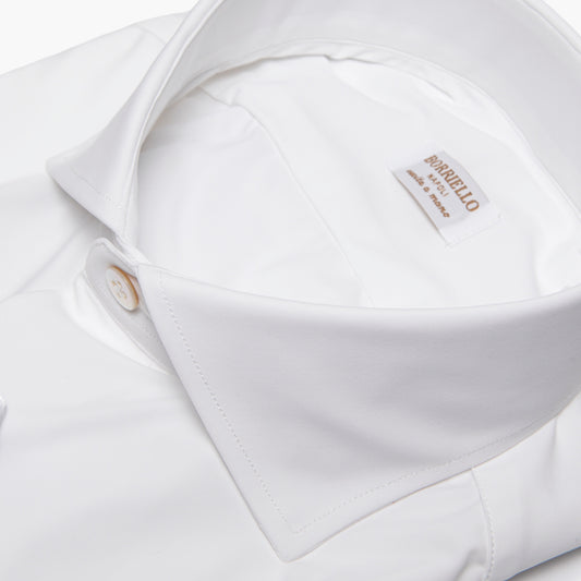 Camicia Uomo BORRIELLO in Tessuto Stretch Bianca Art. 22025/1 Collo Borriello