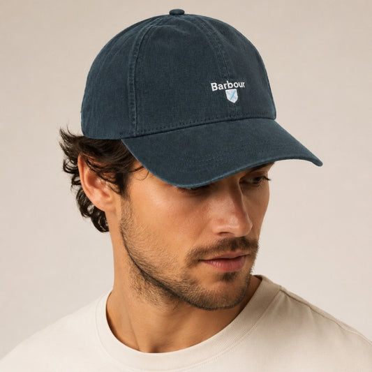 Cappello BARBOUR Cascade Sports in Cotone Blu Navy