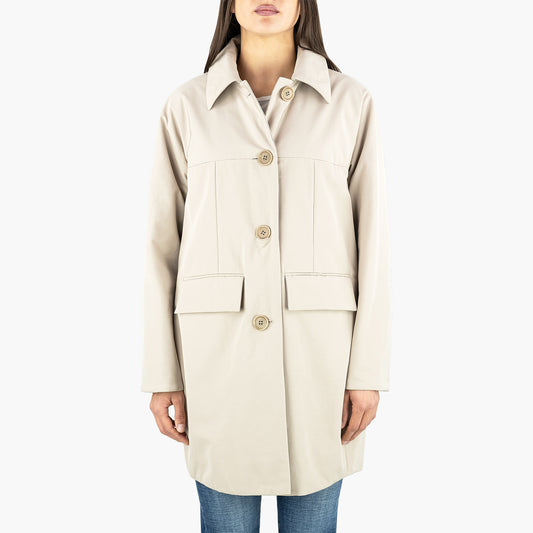Cappotto ASPESI Aveline in Tela Misto Cotone Sabbia