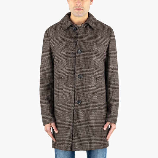 Cappotto PALTÒ Alfredo PDG MAL Principe di Galles su Fondo Marrone