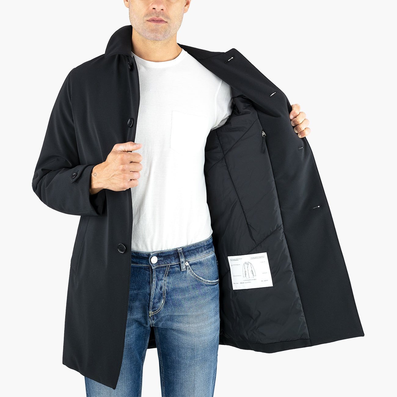 Cappotto Impermeabile ASPESI Perfetto in Tessuto Tecnico Nero