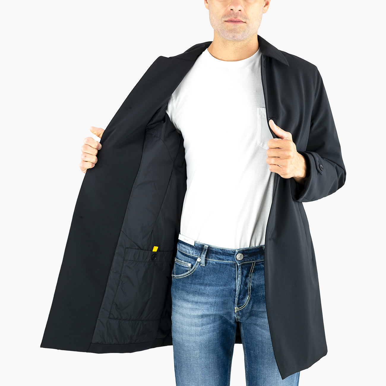 Cappotto Impermeabile ASPESI Perfetto in Tessuto Tecnico Nero