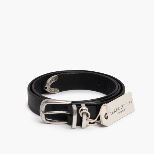 Cintura ALBERTO LUTI in Pelle Lavata Nera