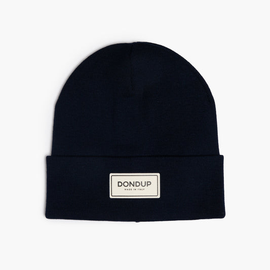 Cuffia DONDUP in Lana Tecnica con Logo Blu Scuro