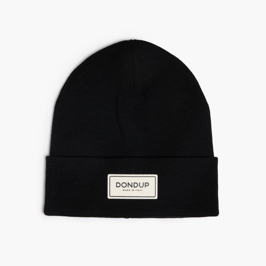 Cuffia DONDUP in Lana Tecnica con Logo Nera