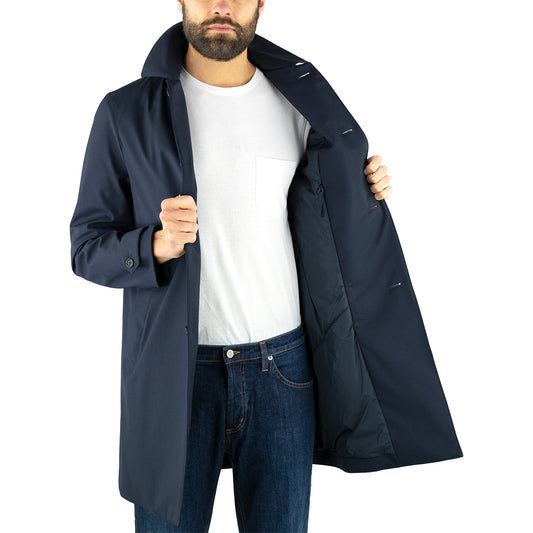 Cappotto Impermeabile ASPESI Perfetto in Lana Tecnica Blu Navy