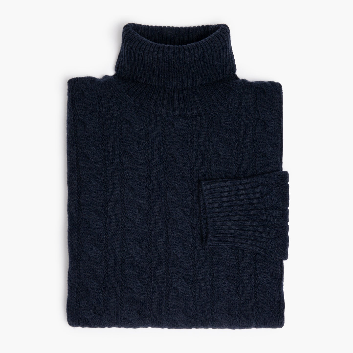 Dolcevita KANGRA in Pura Lana Merino Treccia Blu Navy