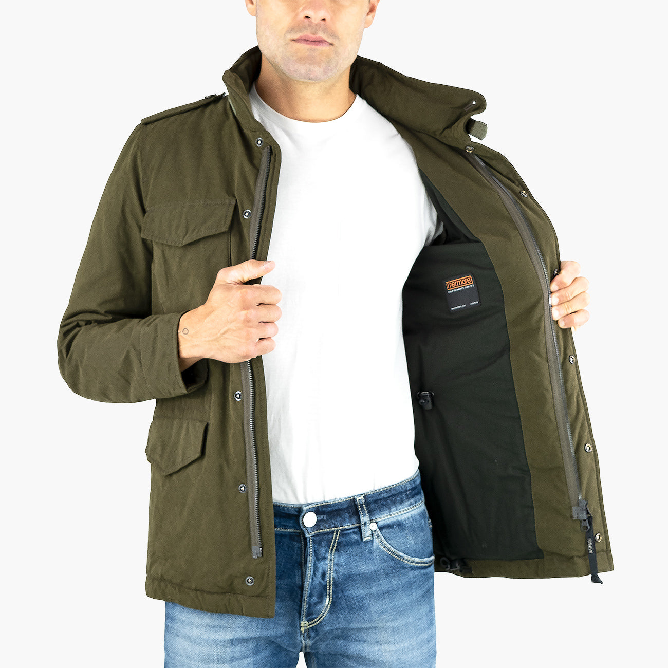 Field Jacket ASPESI Minifield Cot CG20 E550 in Cotone Col. 01399 Verde Militare