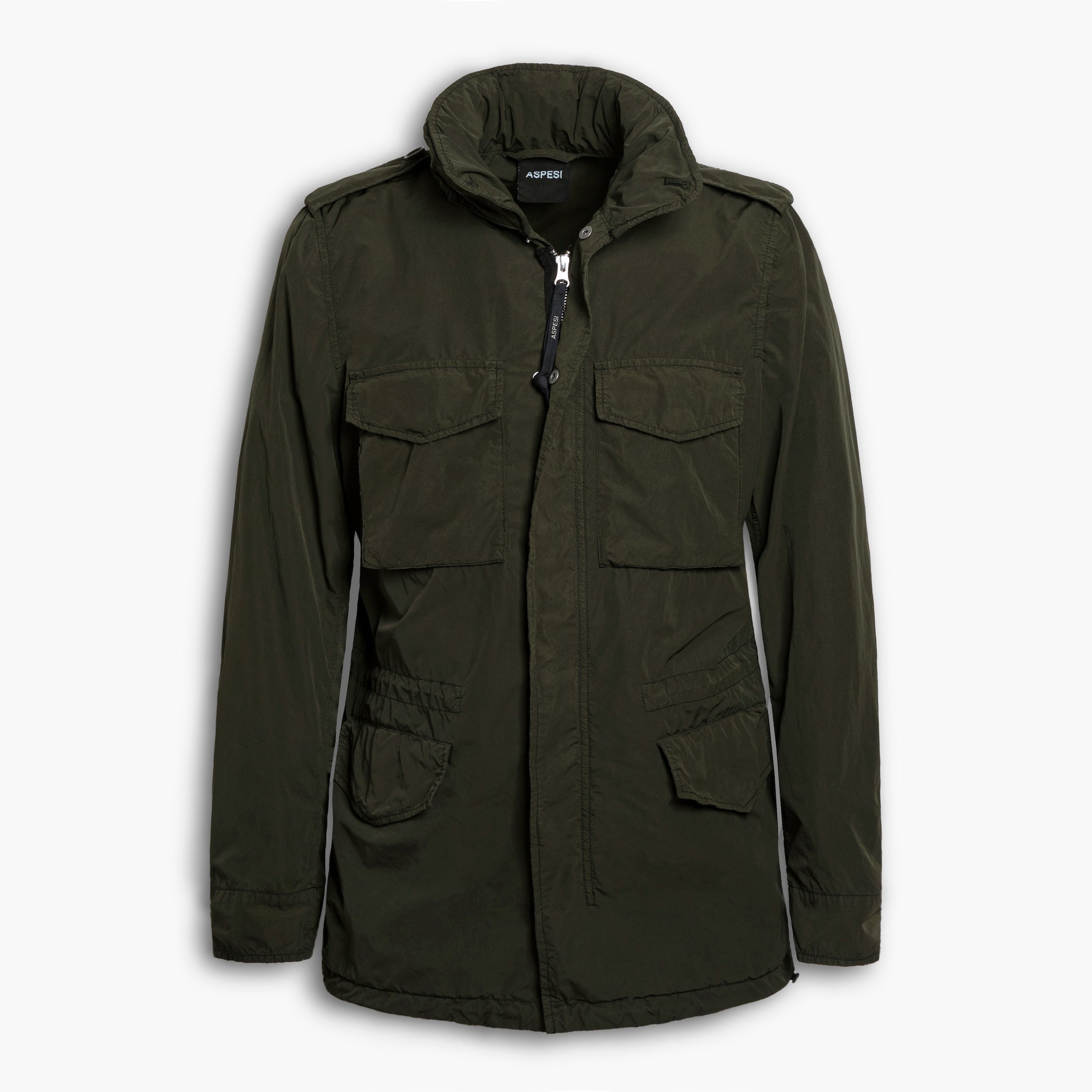 Field Jacket Uomo ASPESI 65 Replica in Nylon Compatto Verde Militare LATTANZI L Verde Militare