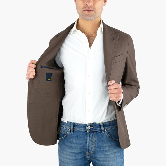 Giacca BARBA Napoli Dynamic in Cotone Cioccolato