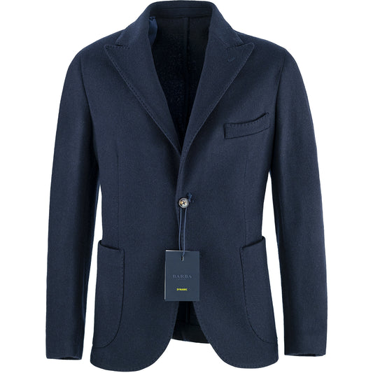 Giacca BARBA Napoli Dynamic in Misto Lana Blu Navy