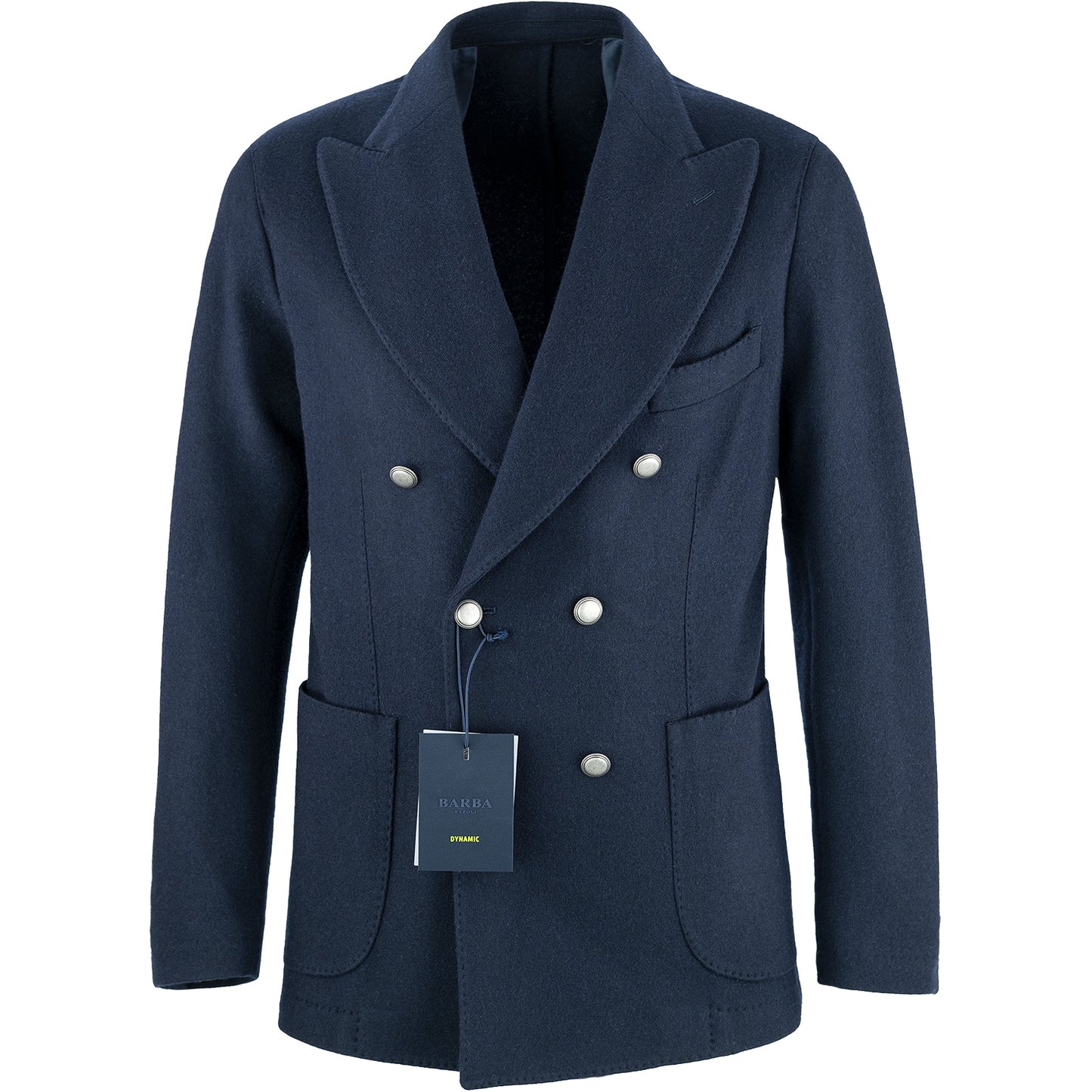 Giacca Doppiopetto BARBA Napoli Dynamic in Misto Lana Blu Navy