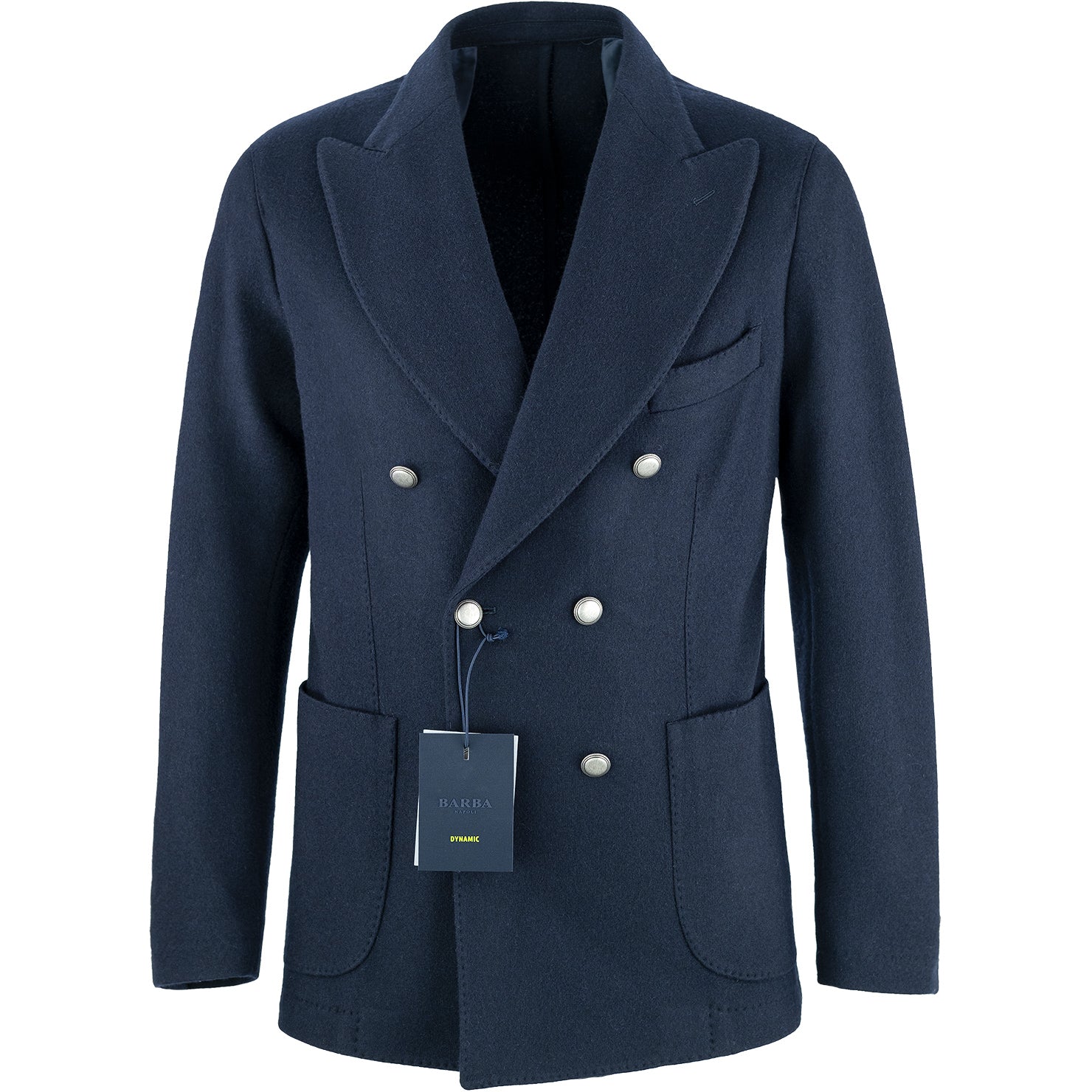 Giacca Doppiopetto BARBA Napoli Dynamic in Misto Lana Blu Navy