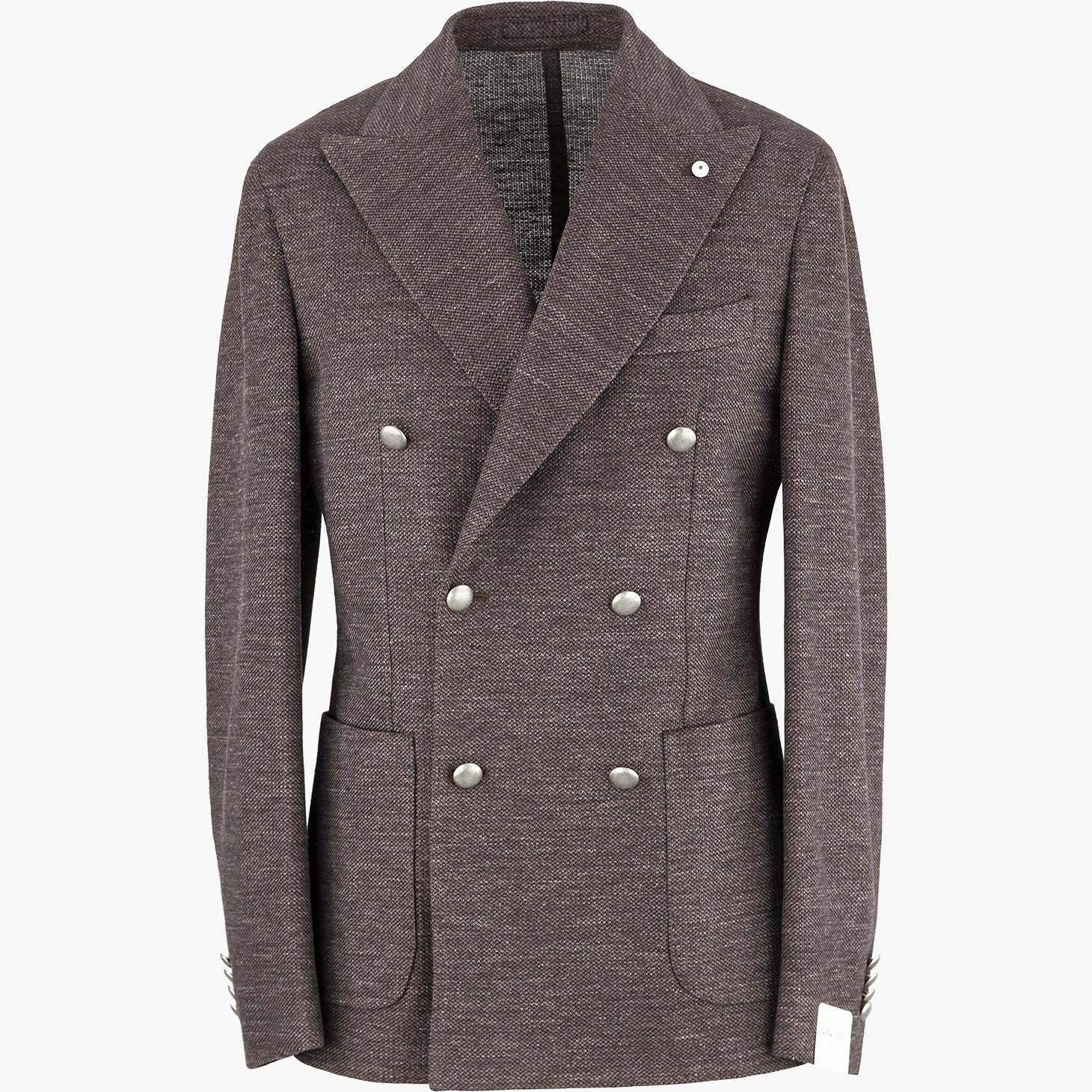 Giacca Doppiopetto LBM Tom in Misto Lino e Cotone Marrone