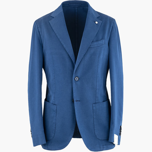 Giacca LBM Jack in Cotone e Seta Tinto Capo Blu Aperto