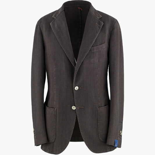 Giacca_SANTANIELLO_Art.DS3780_in_Cotone_Spinata_TintoCapoCol.77BMarroneScuro