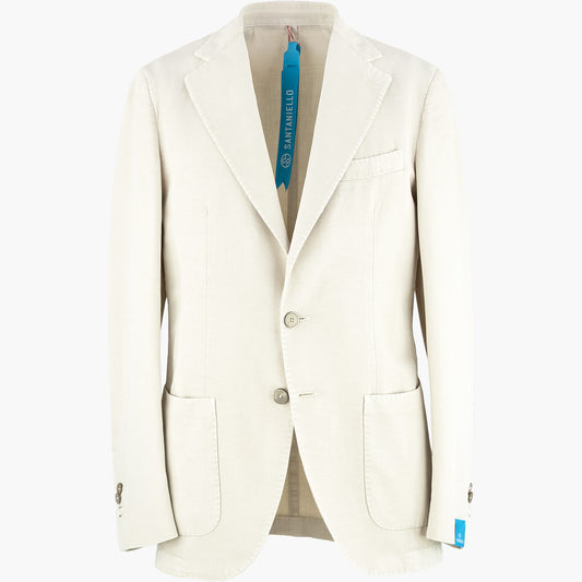 Giacca SANTANIELLO Ice Gab in Cotone e Lino Avorio PE25